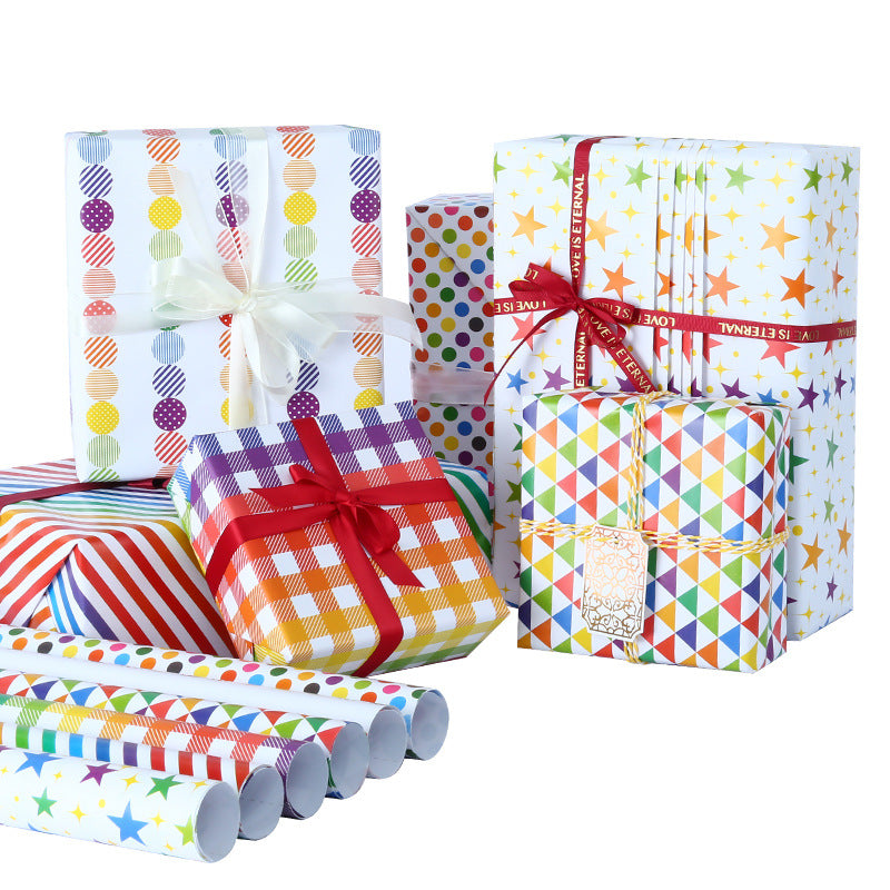 80g coated geometric pattern gift wrapping paper