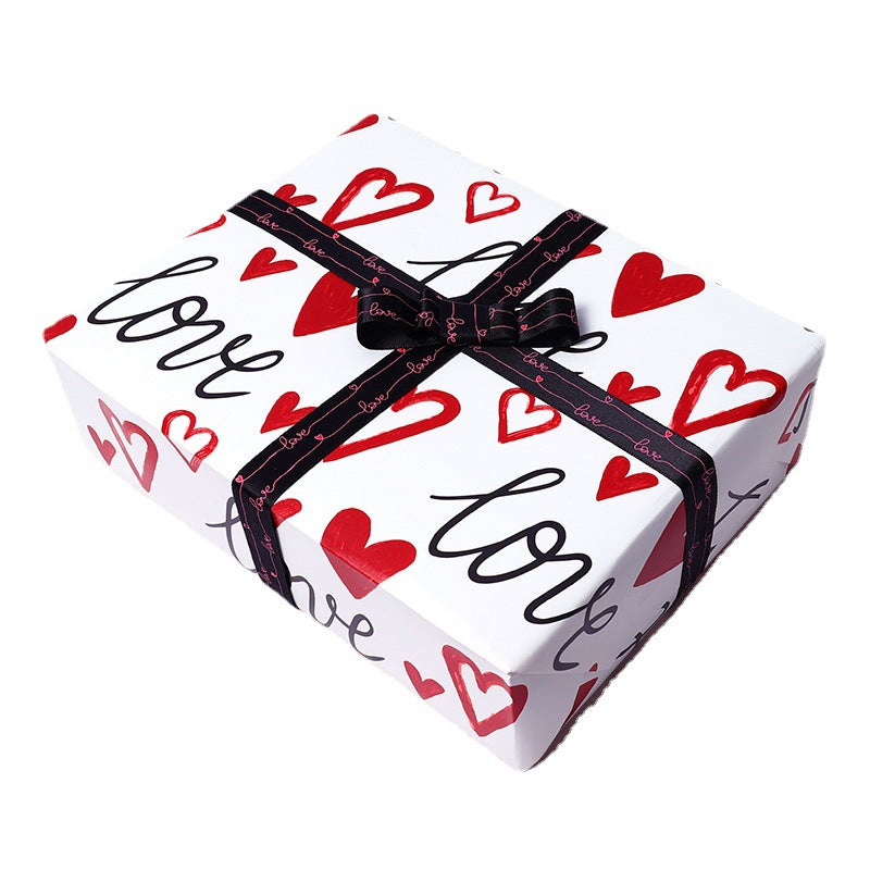 White kraft wrapping paper new Valentine's Day series wrapping paper