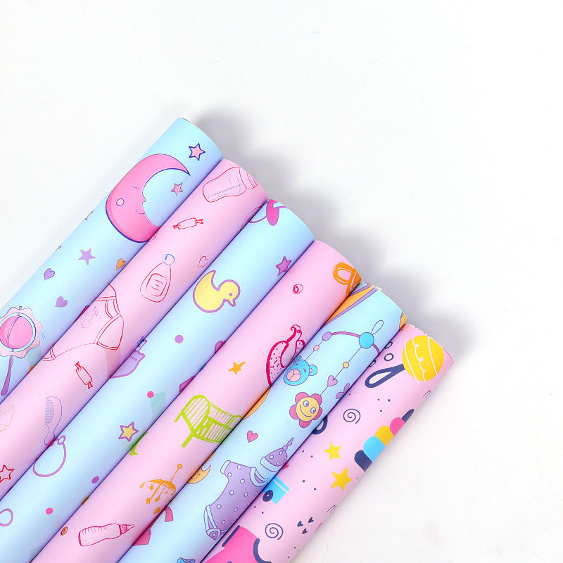 Cartoon baby gift wrapping paper