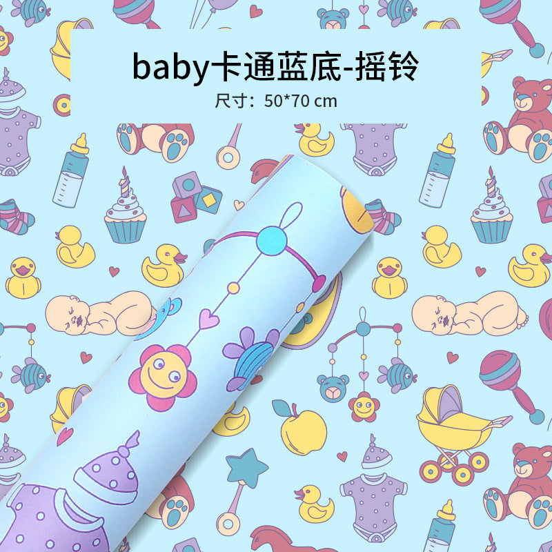 Cartoon baby gift wrapping paper