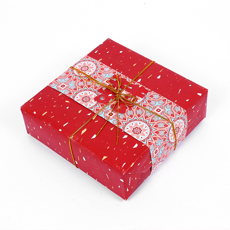 Chinese style festive retro red wrapping paper New Year Spring Festival DIY gift wrapping paper