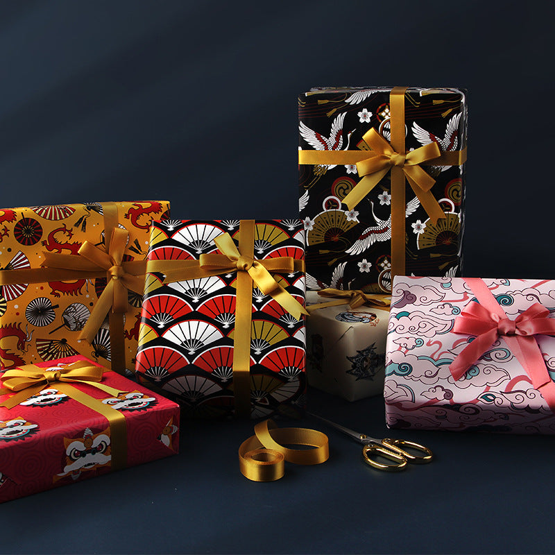 Coated Chinese New Year gift box wrapping paper