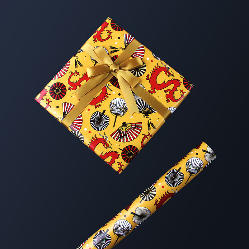 Coated Chinese New Year gift box wrapping paper